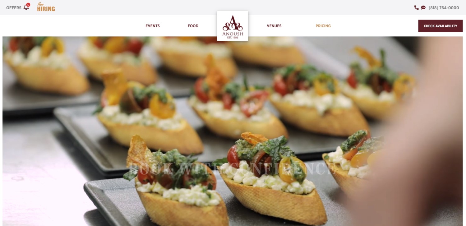 catering website ideas