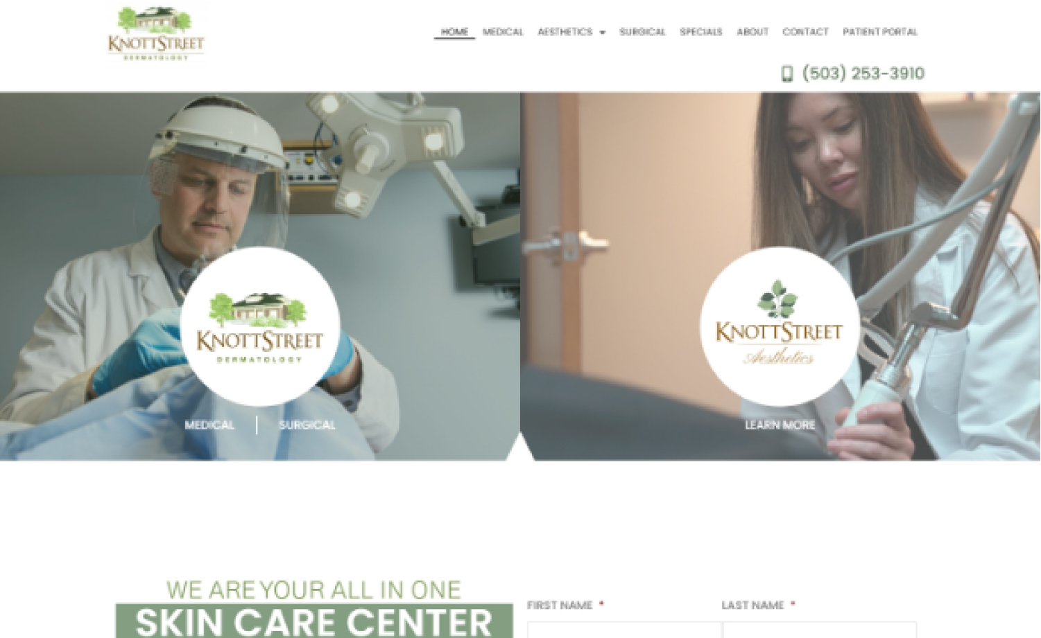 best dermatology website design