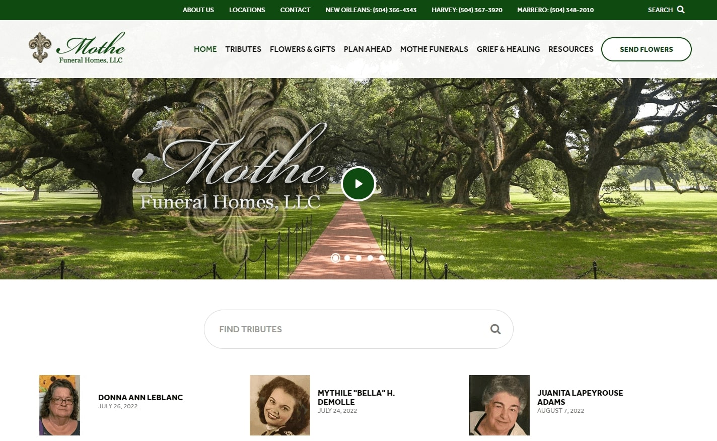 Top Funeral Webpage