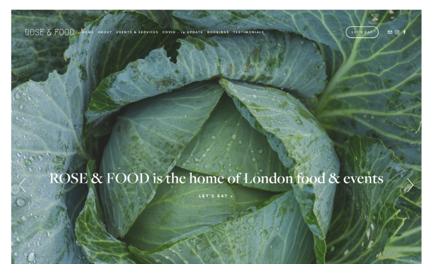 Rose & Food's website