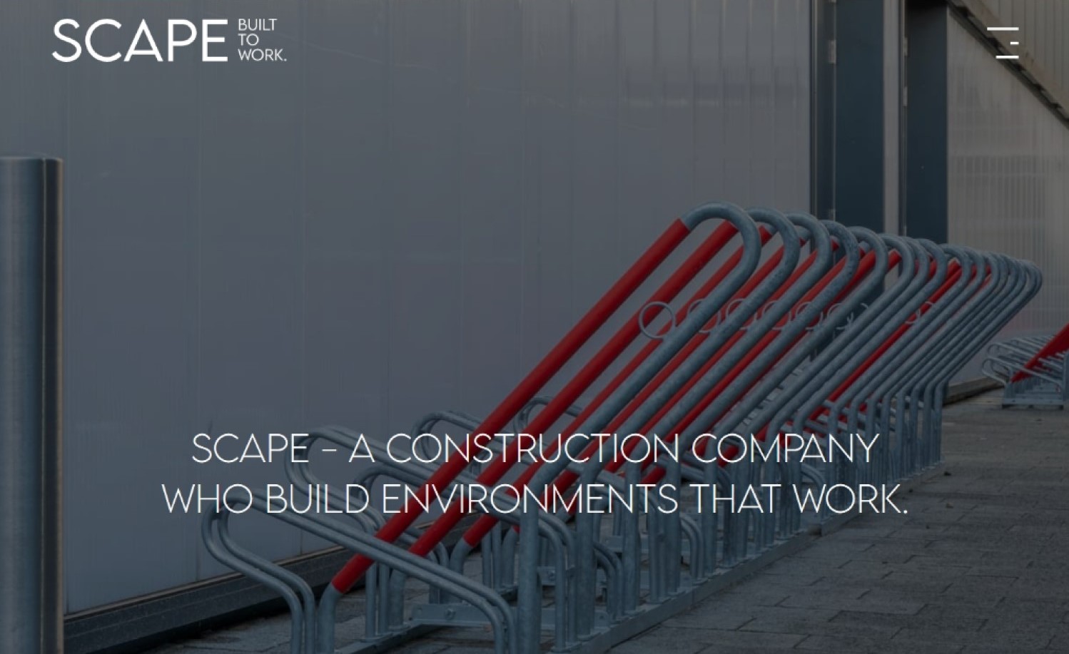 Scape Construct's clean website