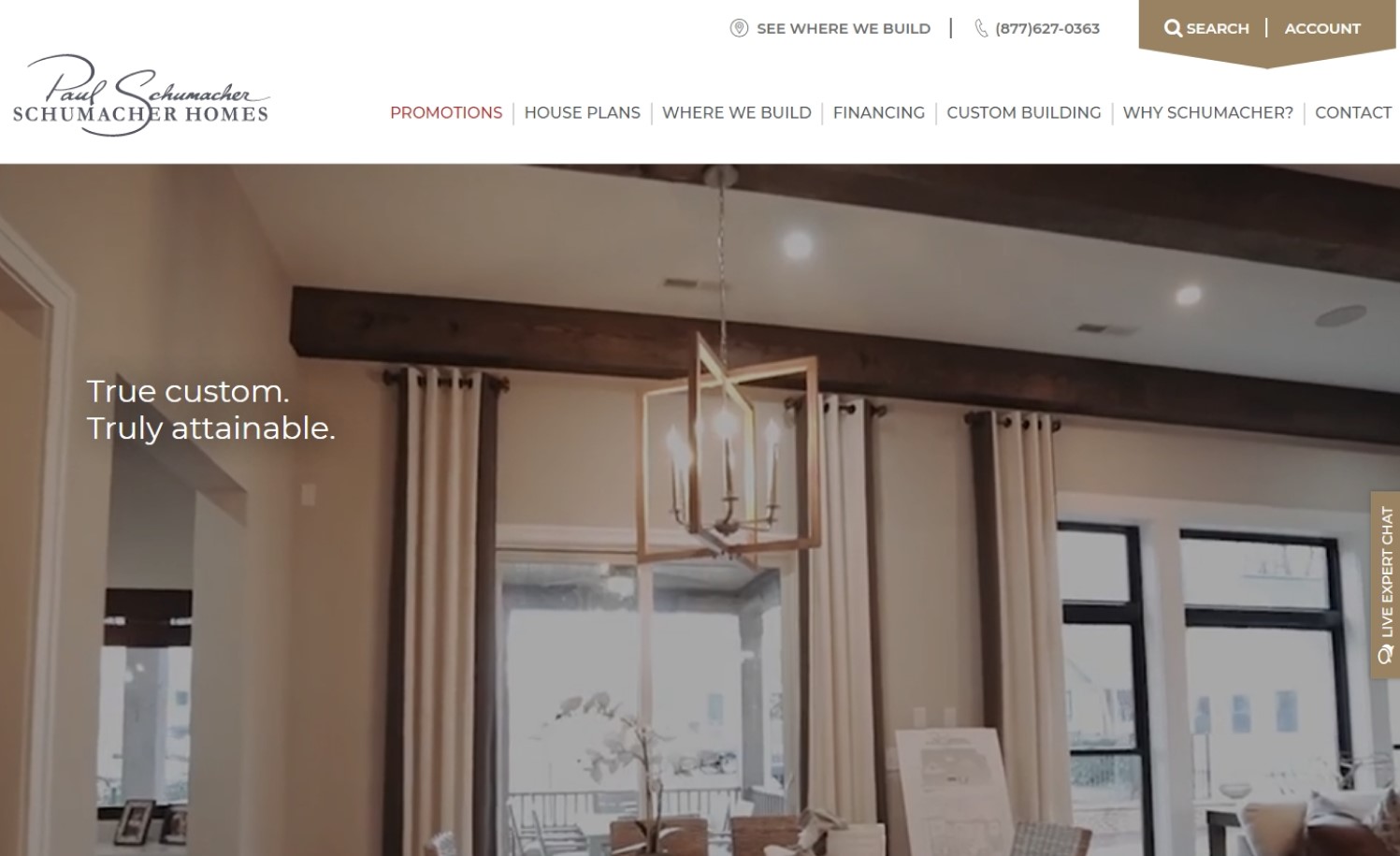 Schumacher Homes' elegant website