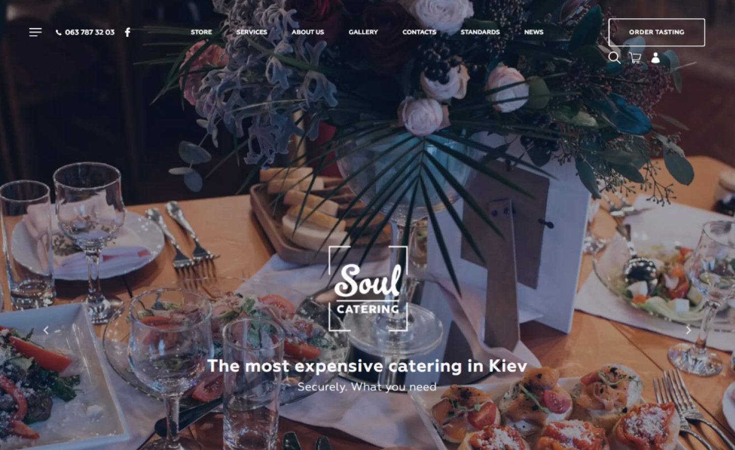 food caterer website design