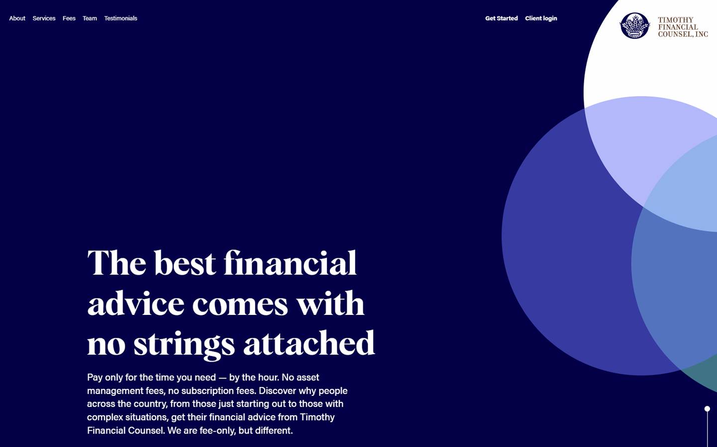 financial services website design