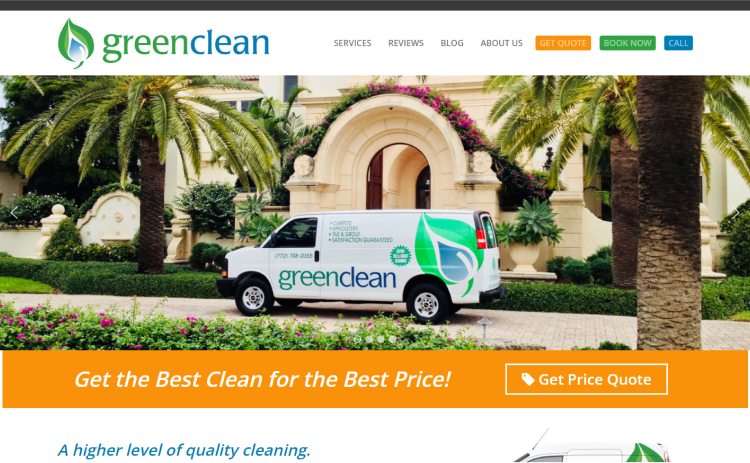 Beautiful Carpet Cleaning Website of GreenClean